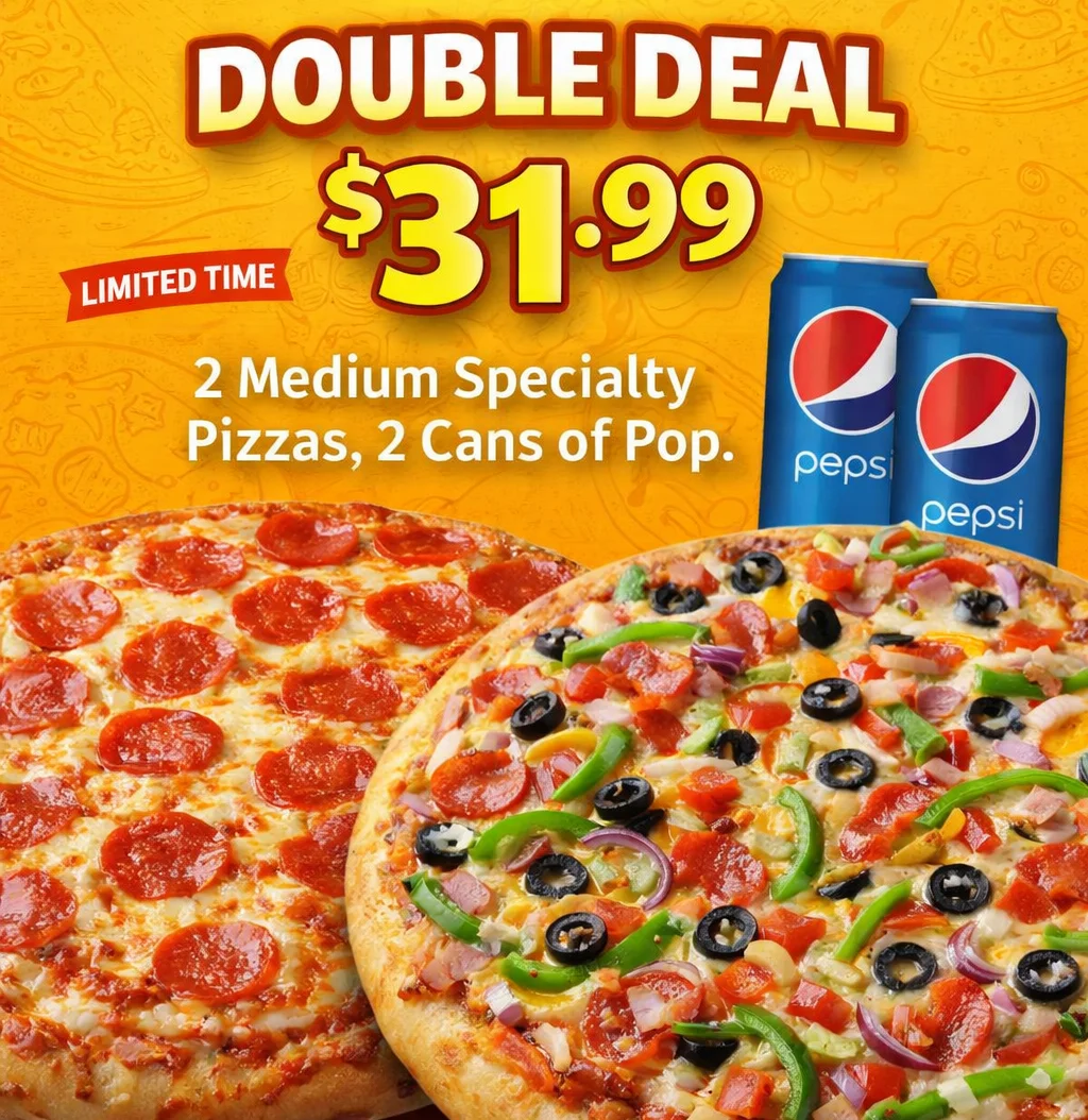 Double Deal - 2 Medium Specialty Pizzas